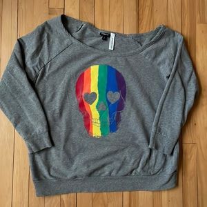 Torrid off the Should rainbow skull sweatshirt
